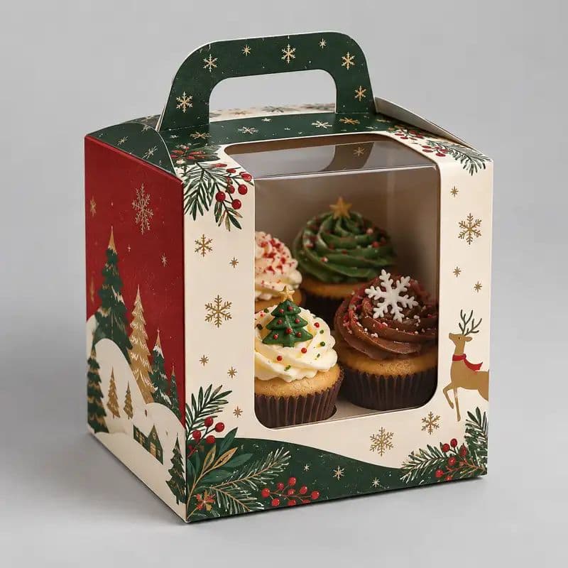 Christmas Cupcake Boxes Christmas Cupcake Boxes