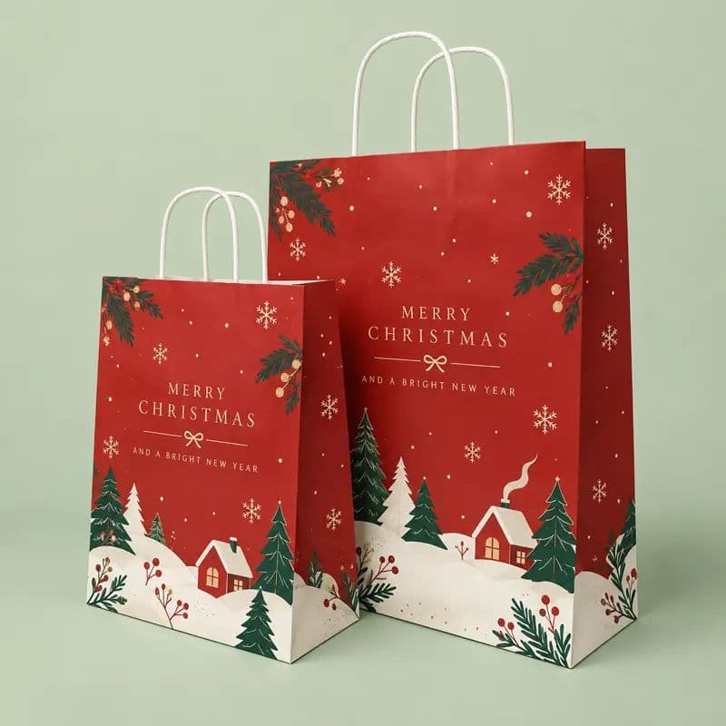 Christmas paper gift bag with handles Christmas paper gift bag with handles