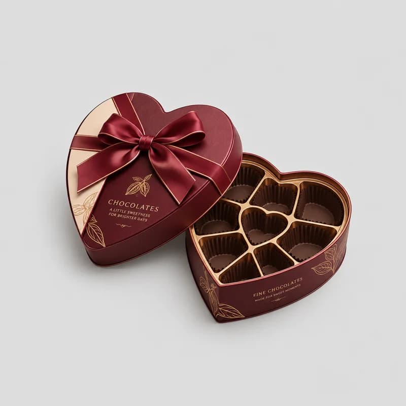 Custom Empty Heart Chocolate packaging Custom Empty Heart Chocolate packaging